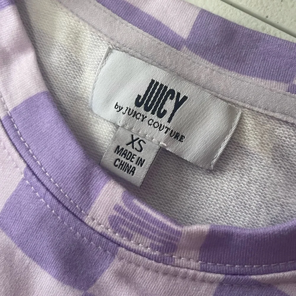 NWT Juicy Couture Lilac Sky Check T Shirt Dress Size XS Purple - Picture 6 of 15